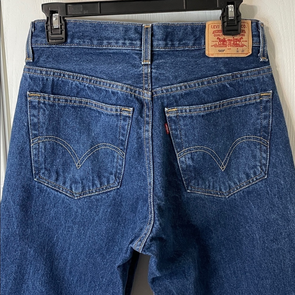 Vintage 1989 Levi's 569 Men's Loose Straight Medium Wash Y2K Jeans Size 31x27 - Picture 9 of 11